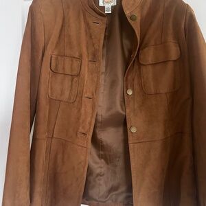 Talbots (Petite) Suede Jacket - Camel Color